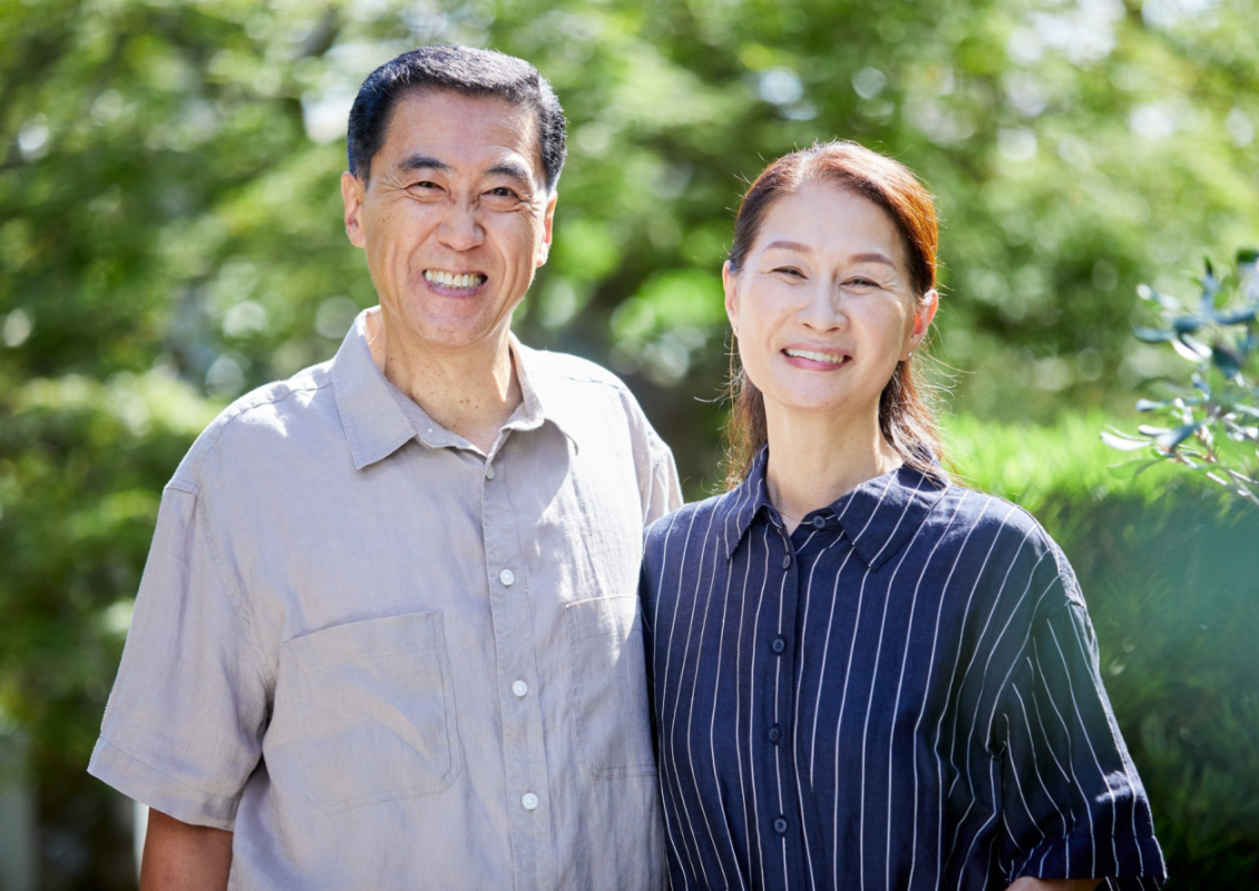 Happy Asian Elderly Couple